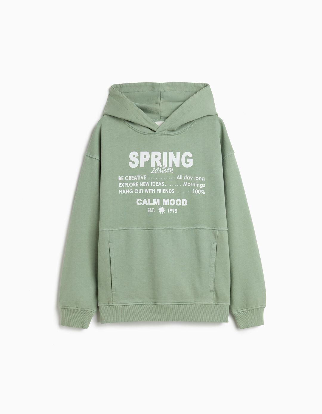 Sweatshirt com Capuz, Menino, Verde Claro