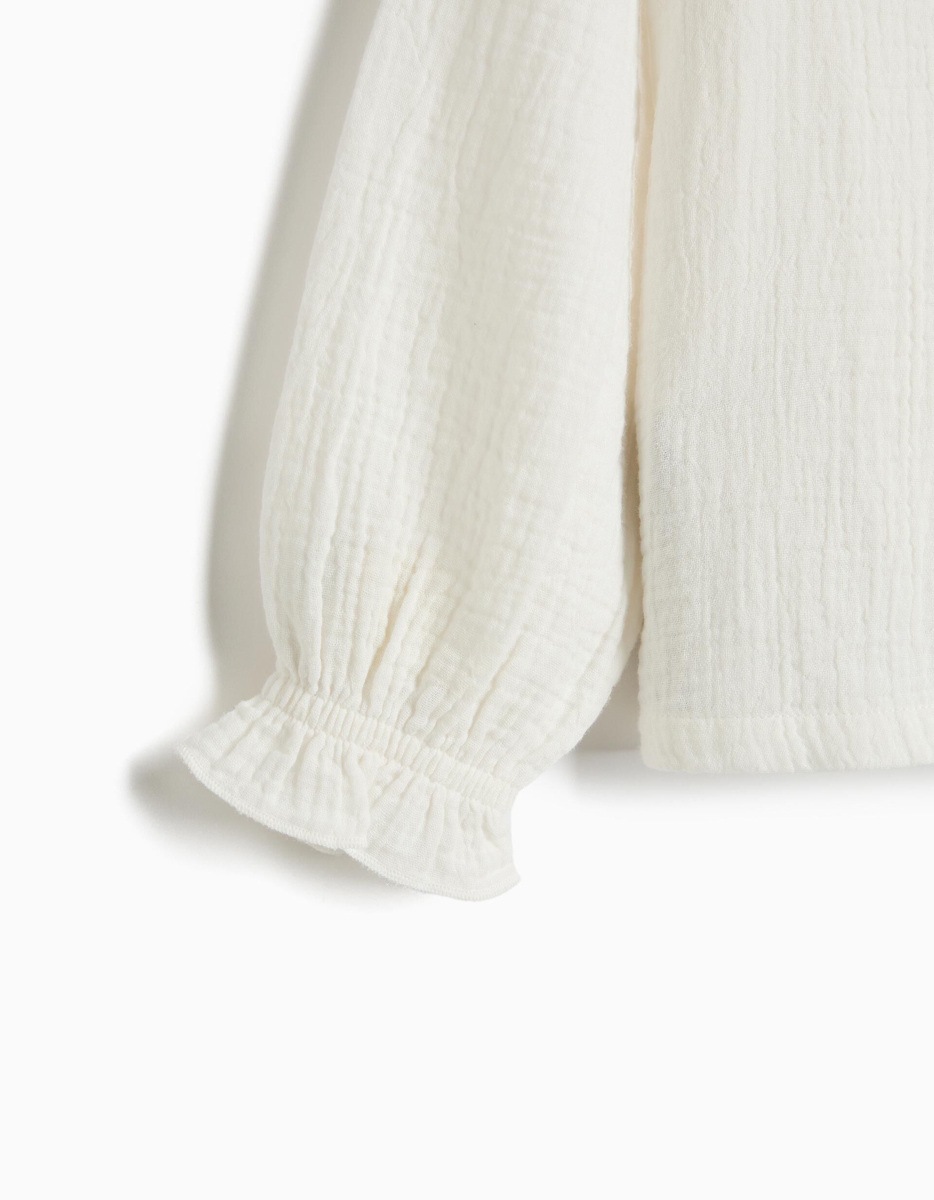 Comprar Online Camisa Com Gola, Menina, Branco