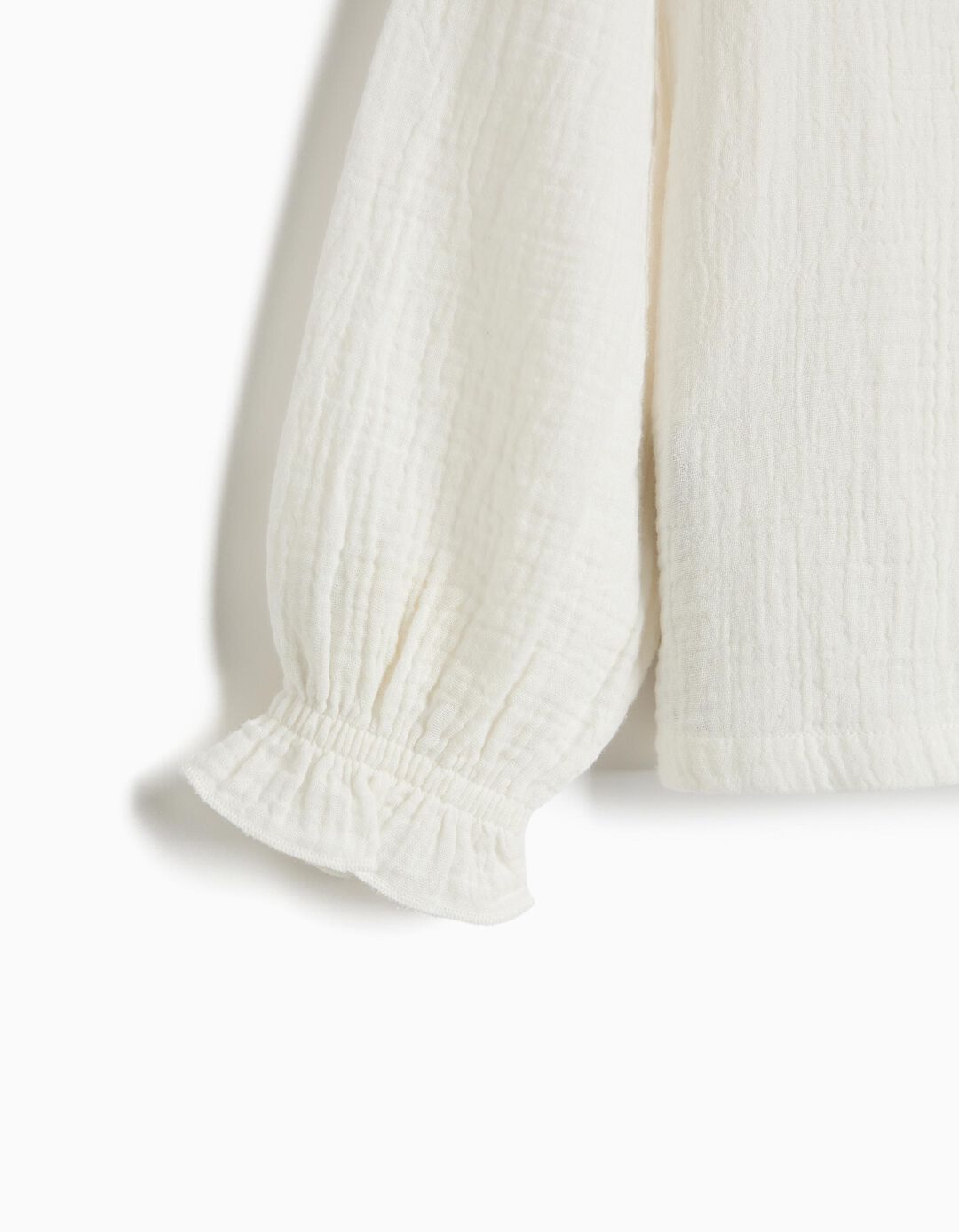 Camisa Com Gola, Menina, Branco