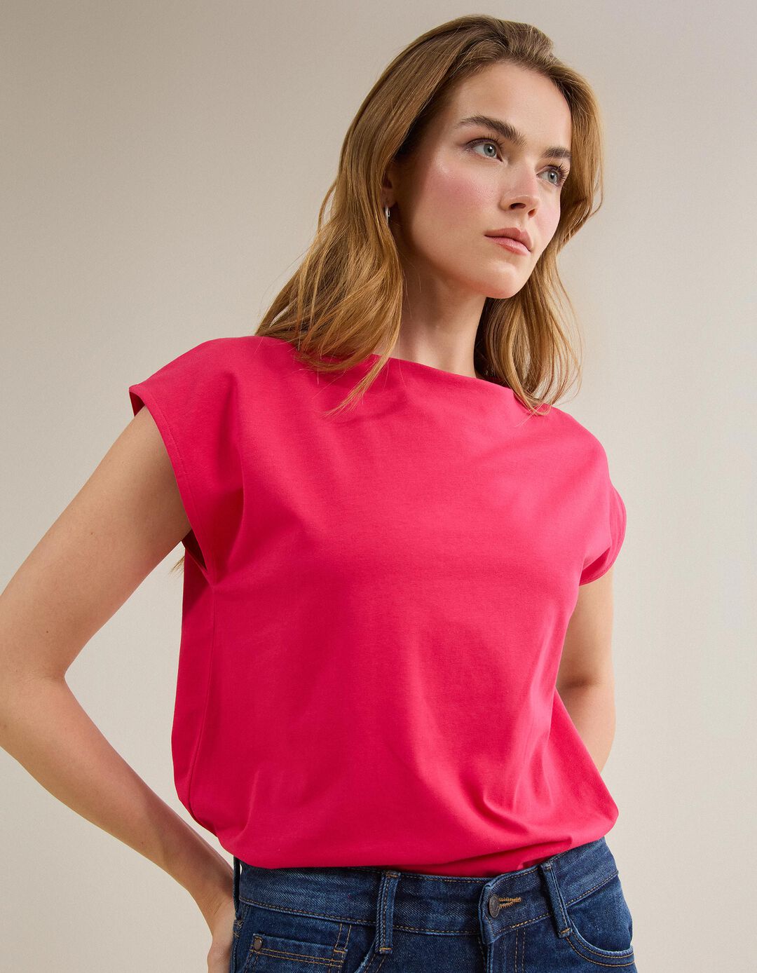 T-shirt, Mulher, Rosa Escuro