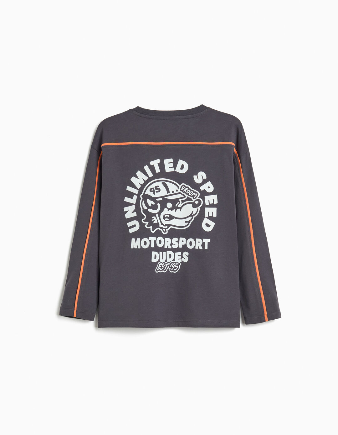 T-shirt de Manga Comprida, Menino, Cinzento Escuro