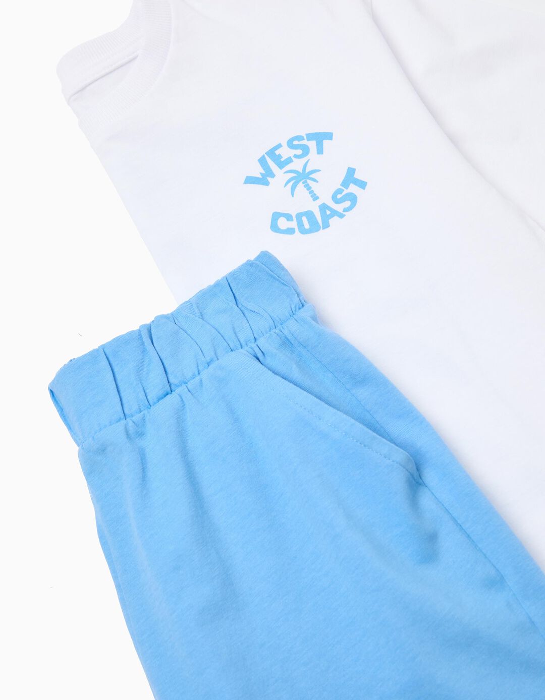 Conjunto T-shirt e Cal&ccedil;&otilde;es, Menino, Azul Claro