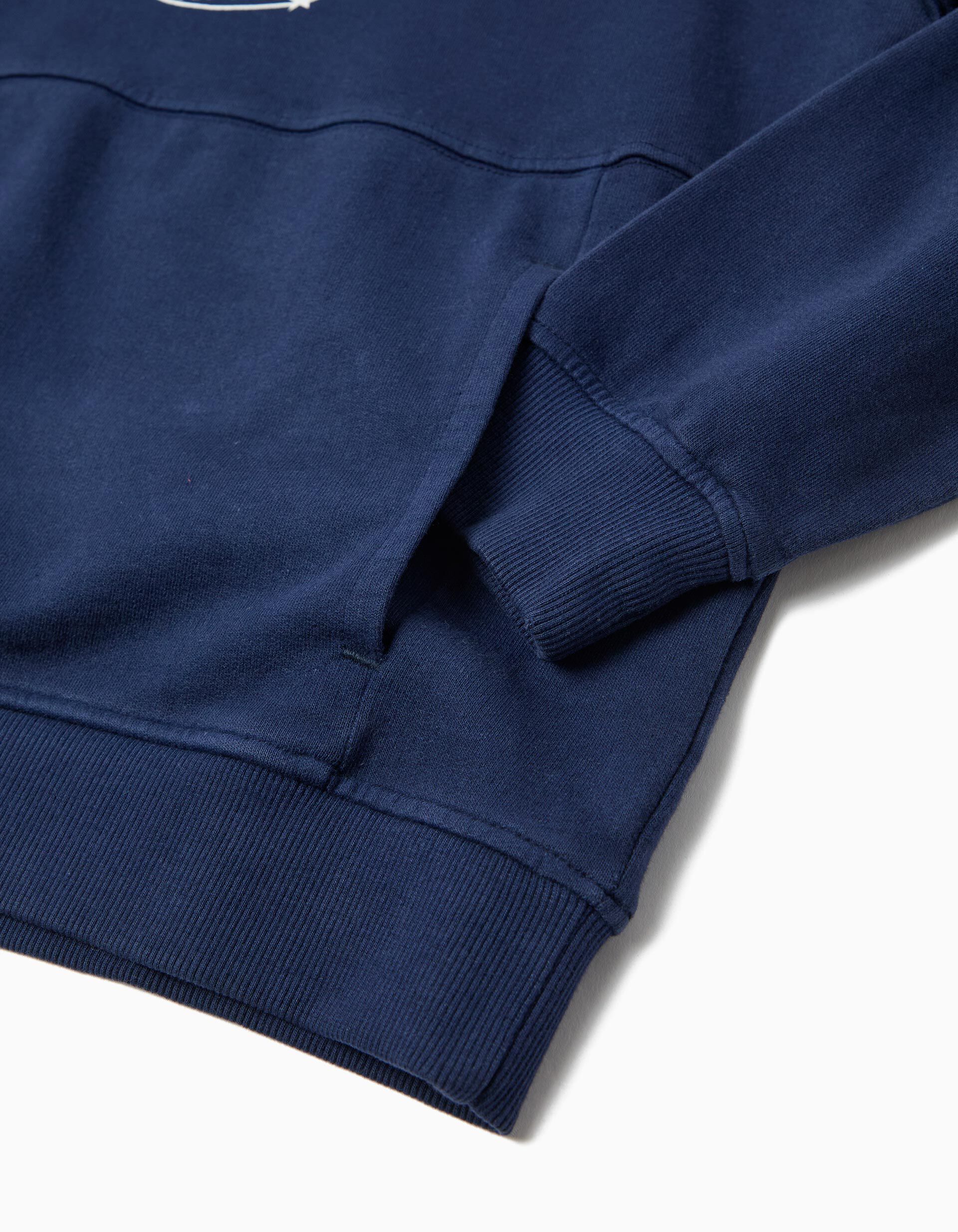 Comprar Online Sweatshirt com Capuz, Menino, Azul Escuro