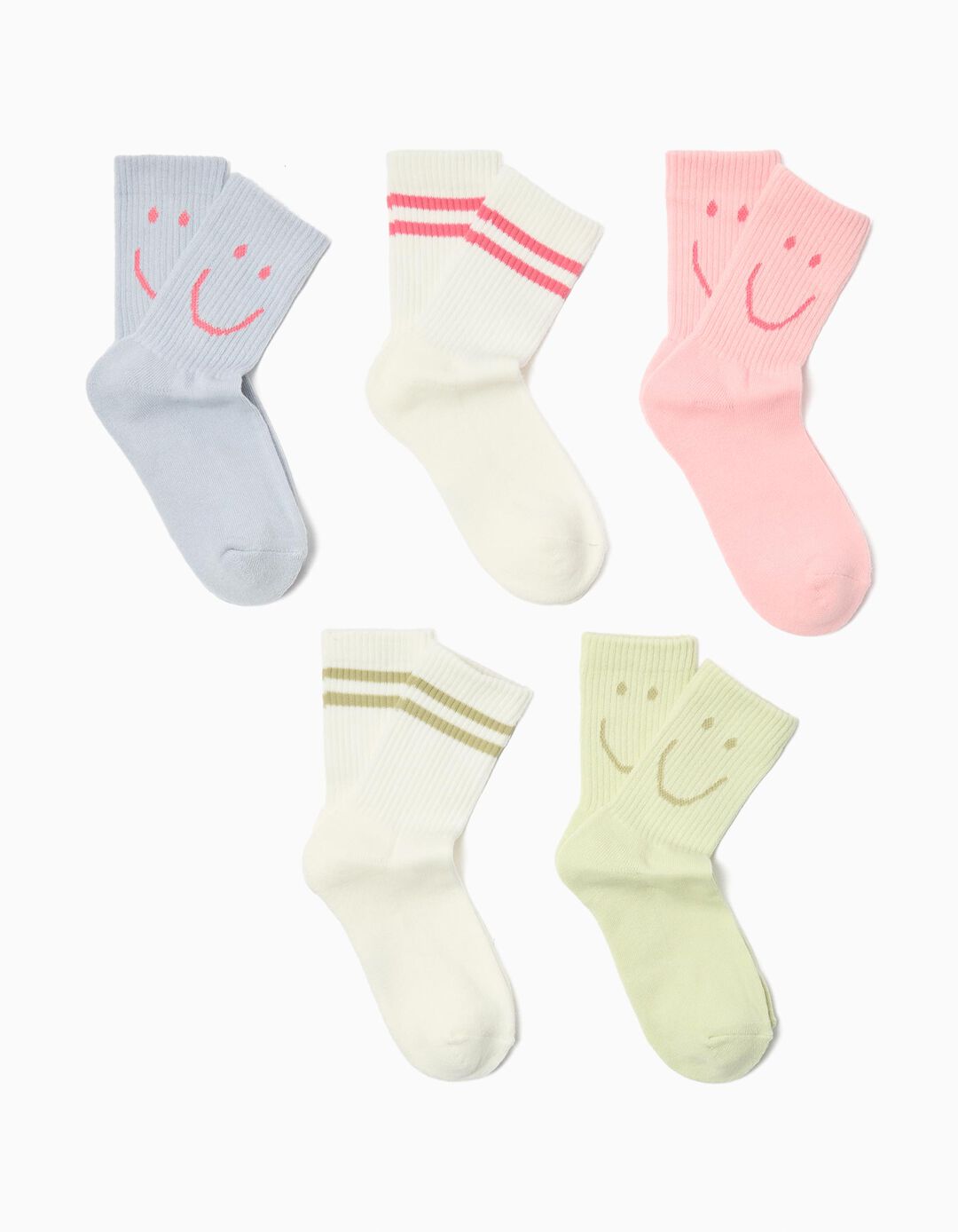 Pack 5 Pares de Meias, Menina, Multicor