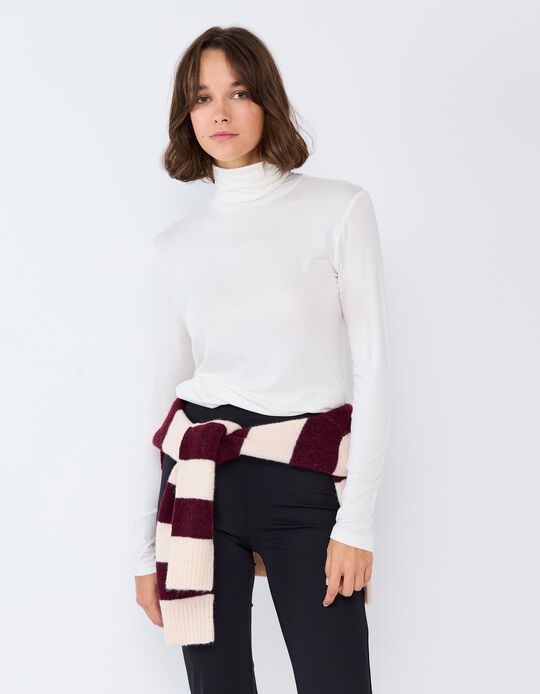 Comprar Online Camisola De Gola Alta, Mulher, Bege Claro
