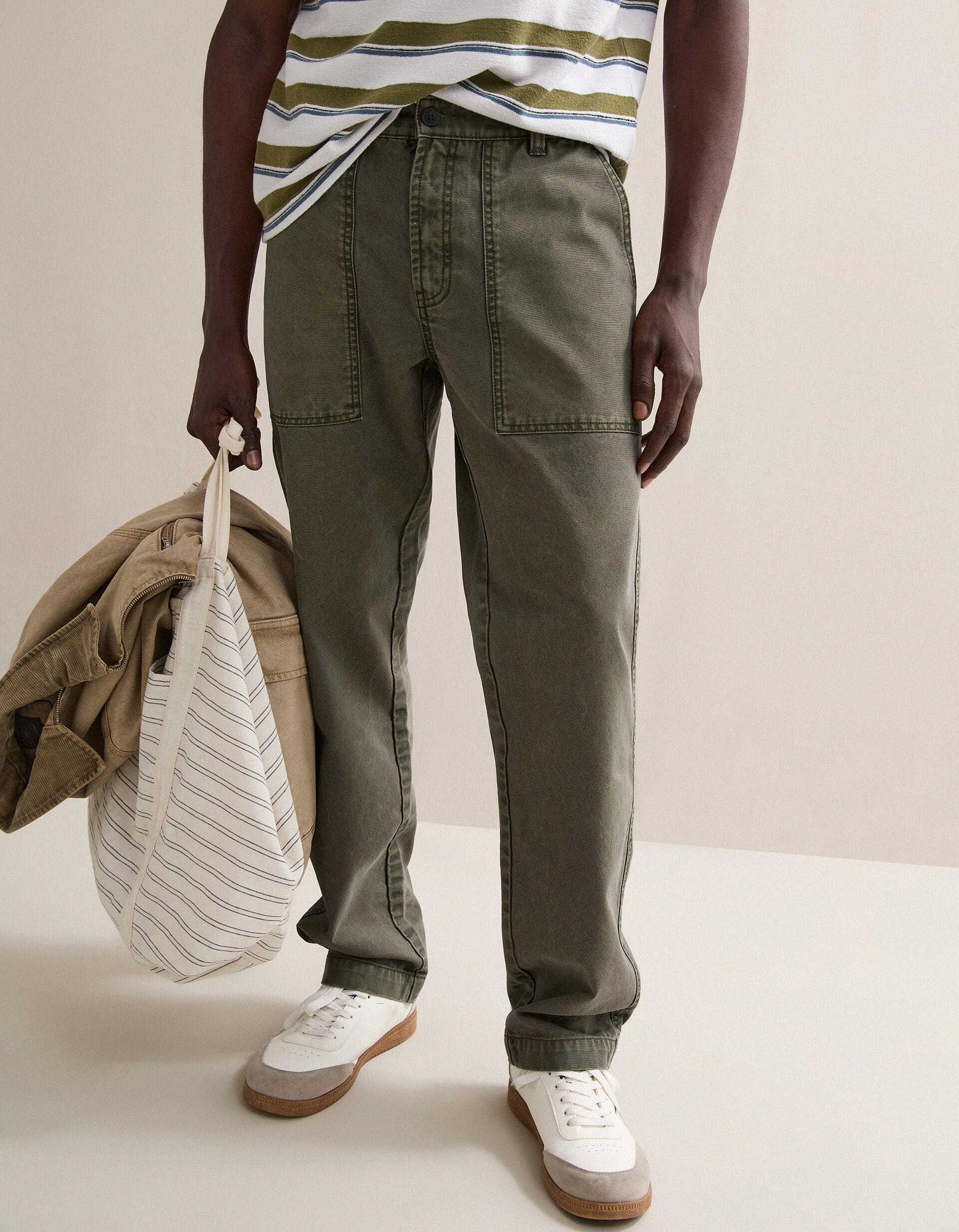 Comprar Online Cal&ccedil;as Canvas, Homem, Verde Escuro