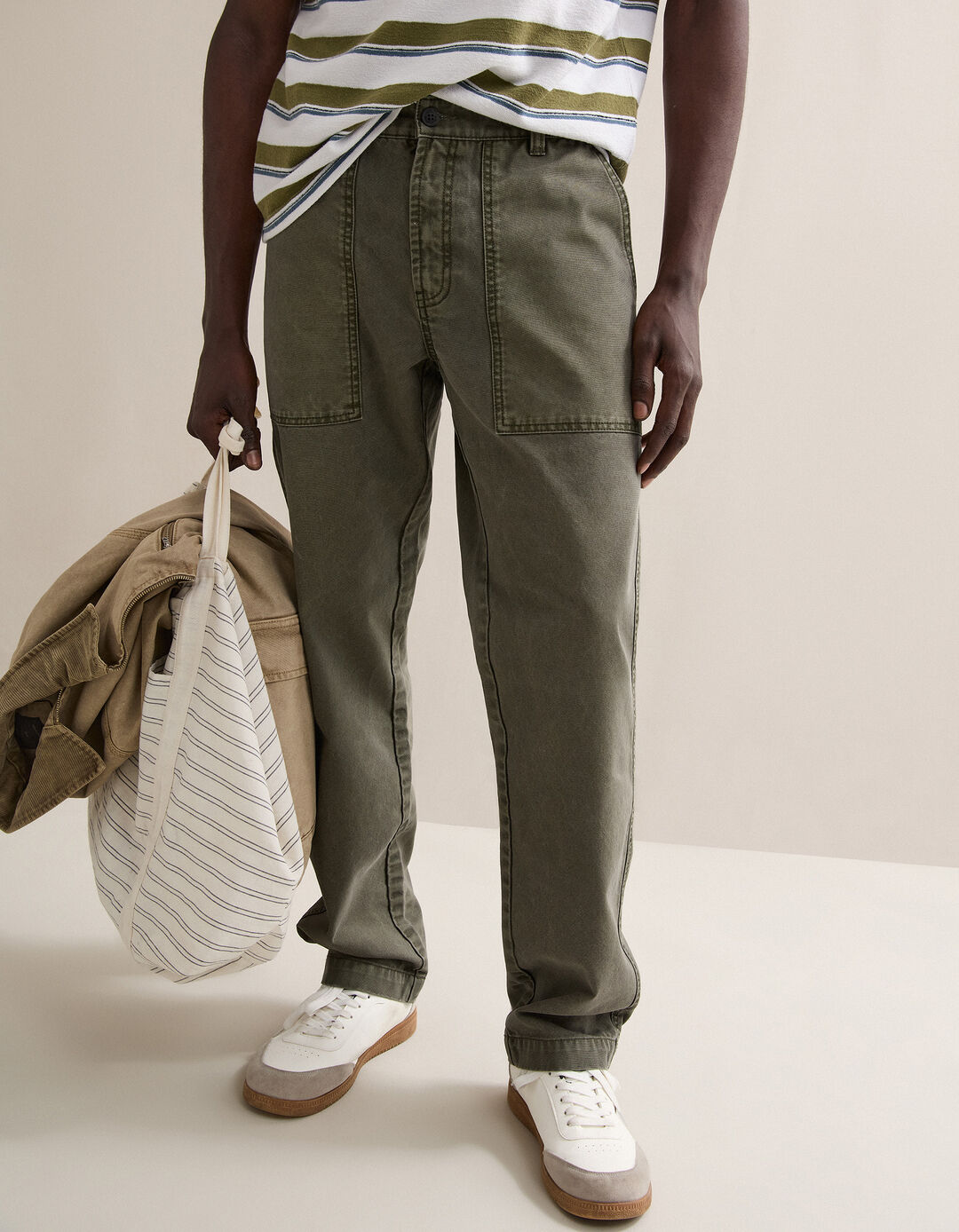 Cal&ccedil;as Canvas, Homem, Verde Escuro