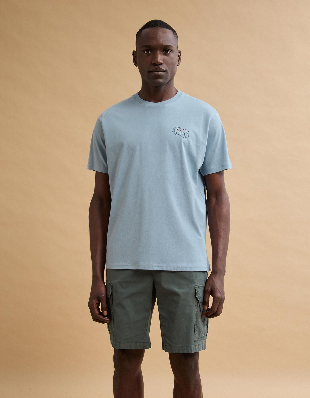 T-shirt Estampada, Homem, Azul Claro