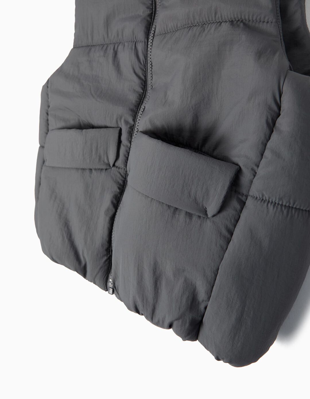 Colete Acolchoado, Menina, Cinzento Escuro