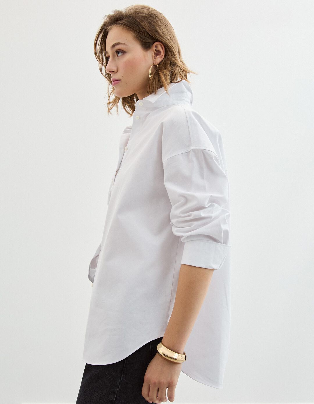 Camisa Oxford, Mulher, Branco