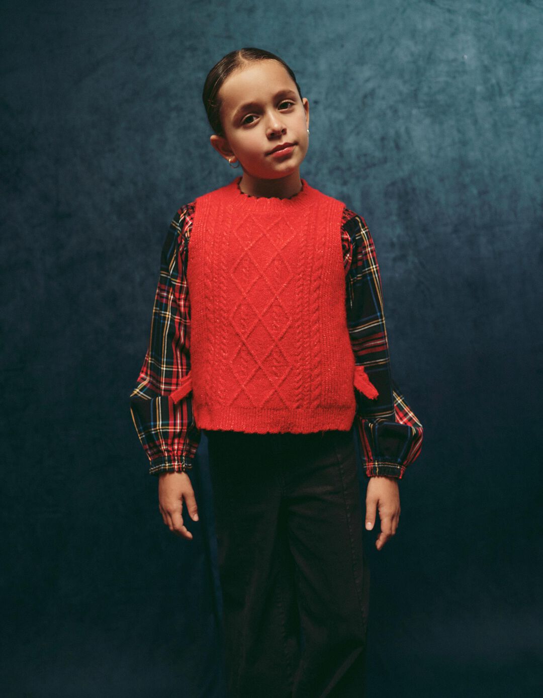 Colete de Malha, Menina, Vermelho