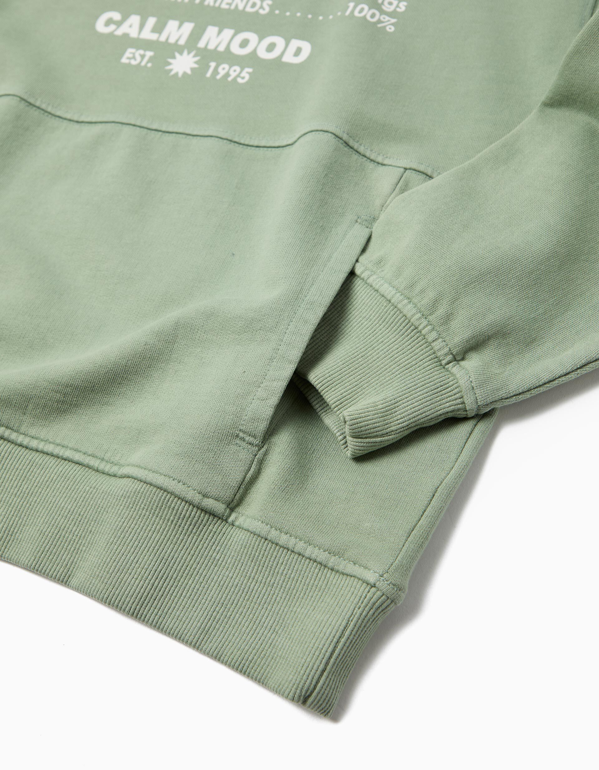 Comprar Online Sweatshirt com Capuz, Menino, Verde Claro