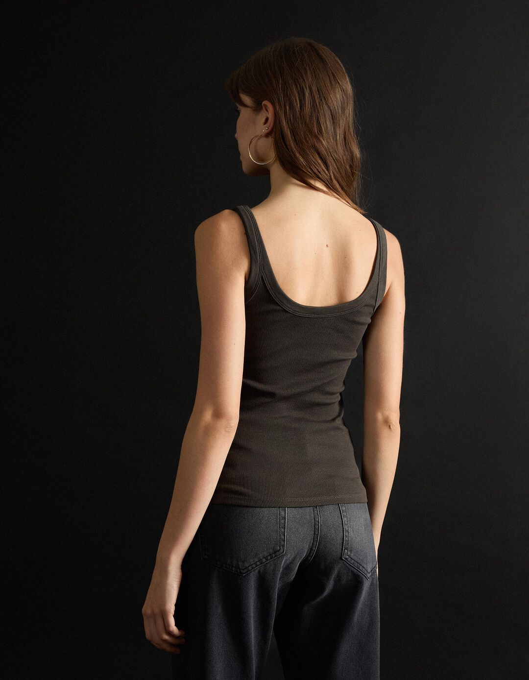 Tank Top, Mulher, Cinzento Escuro 