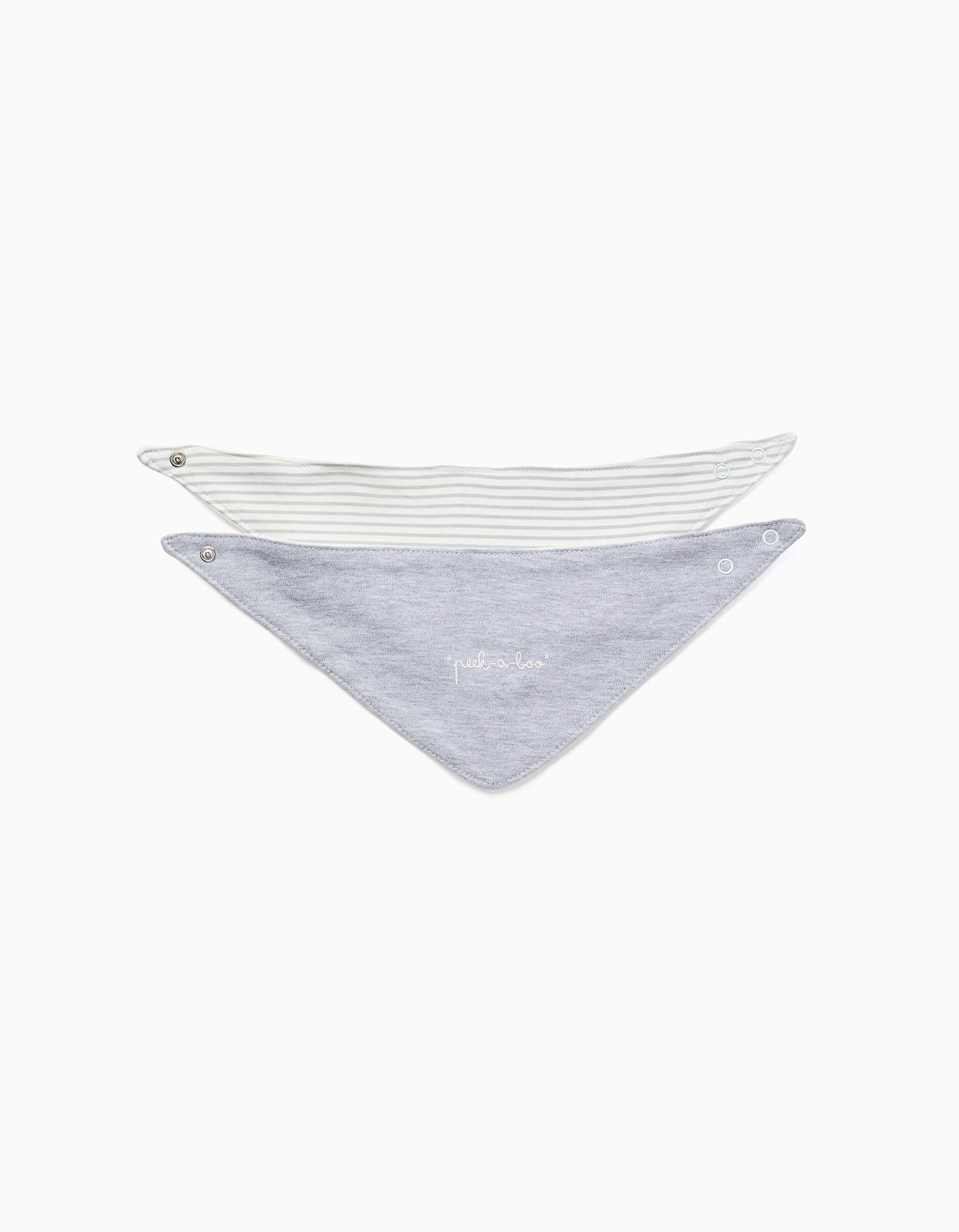 Comprar Online Pack De 2 Bandanas Para Rec&eacute;m-Nascido e Beb&eacute; ZY Baby, Branco/Cinza