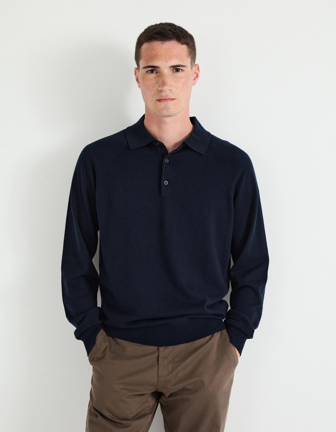 Polo com Caxemira, Homem, Azul