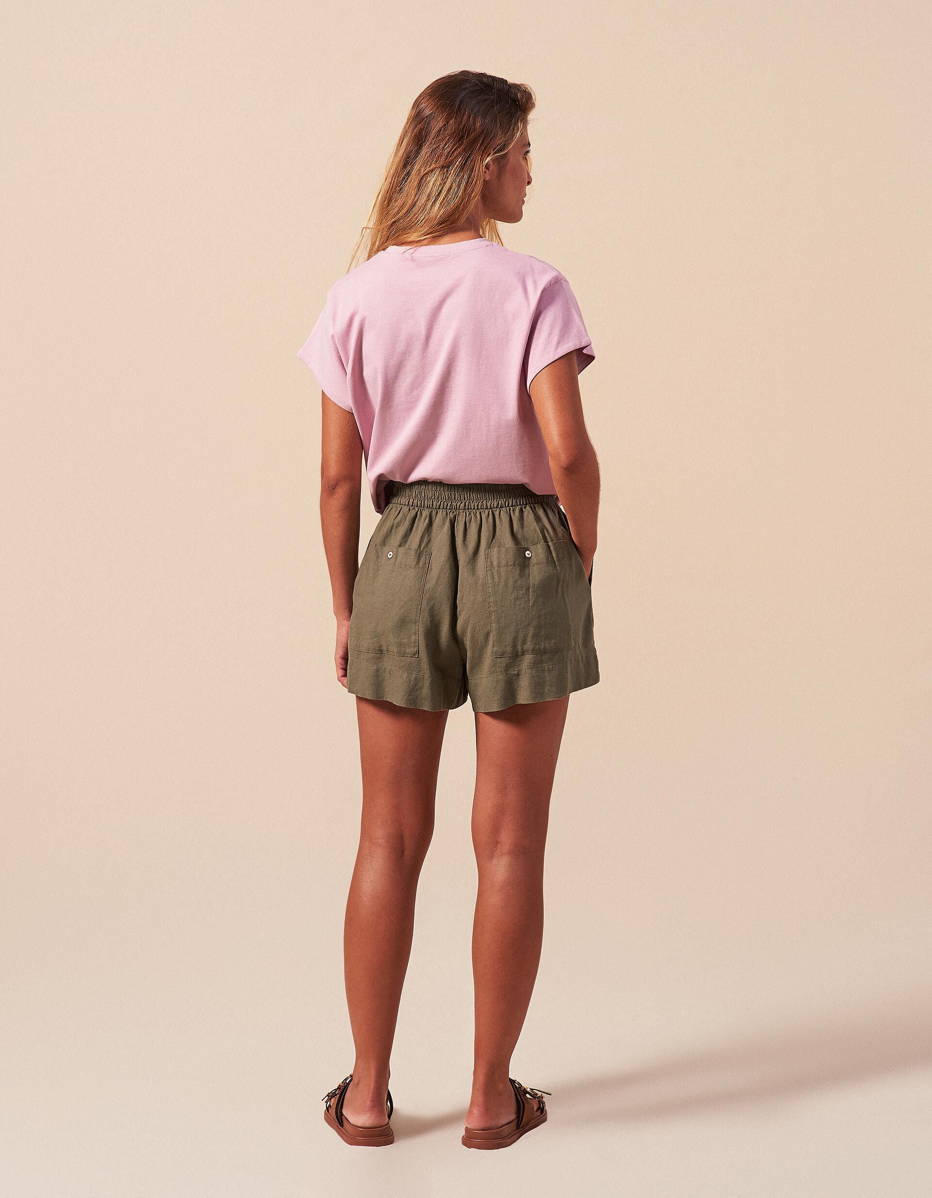 Comprar Online Cal&ccedil;&otilde;es com Linho, Mulher, Verde Escuro