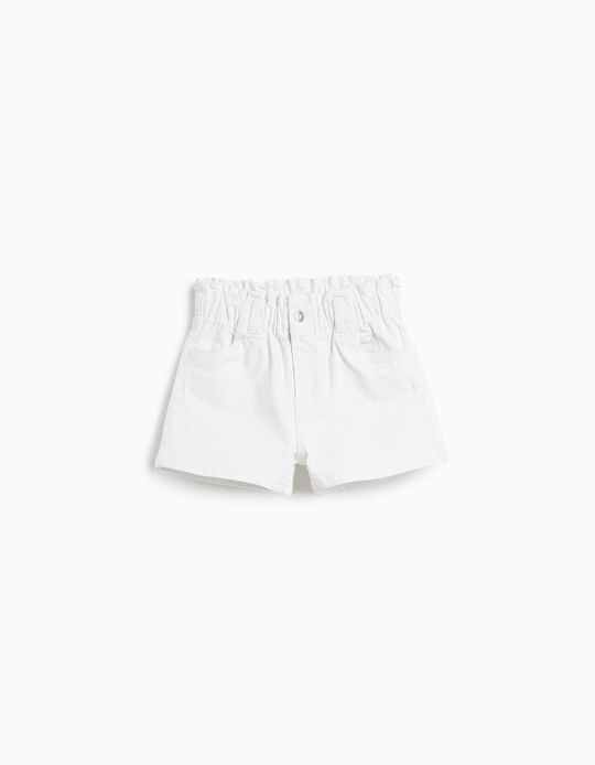 Comprar Online Calções de Ganga Paperbag, Menina, Branco