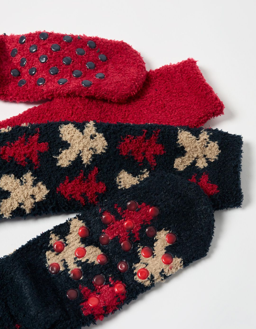 Pack 2 Pares de Meias Antiderrapantes Natal, Homem, Vermelho