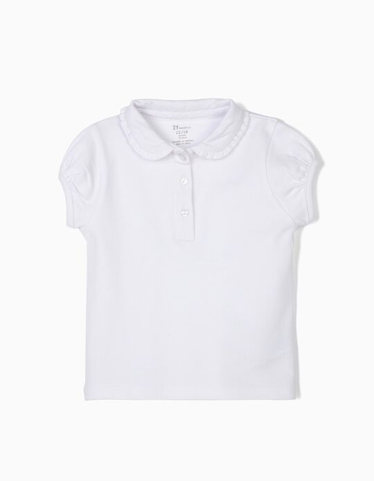 Polo para Beb&eacute; Menina, Branco