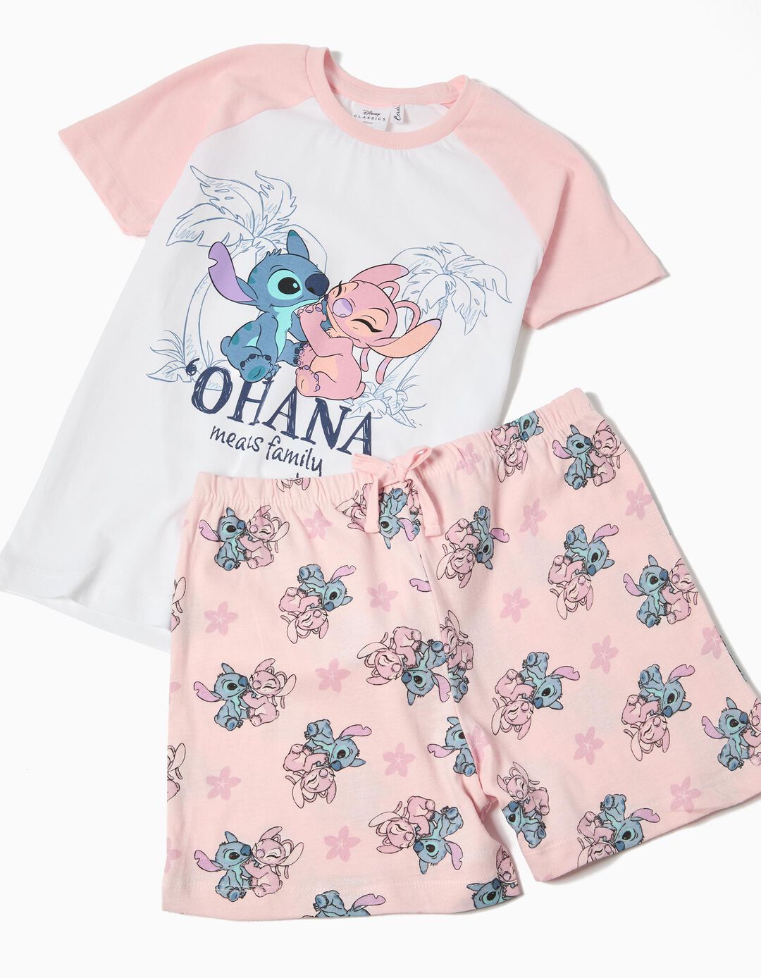 Pijama Jersey 'Lilo e Stitch', Menina, Rosa Claro