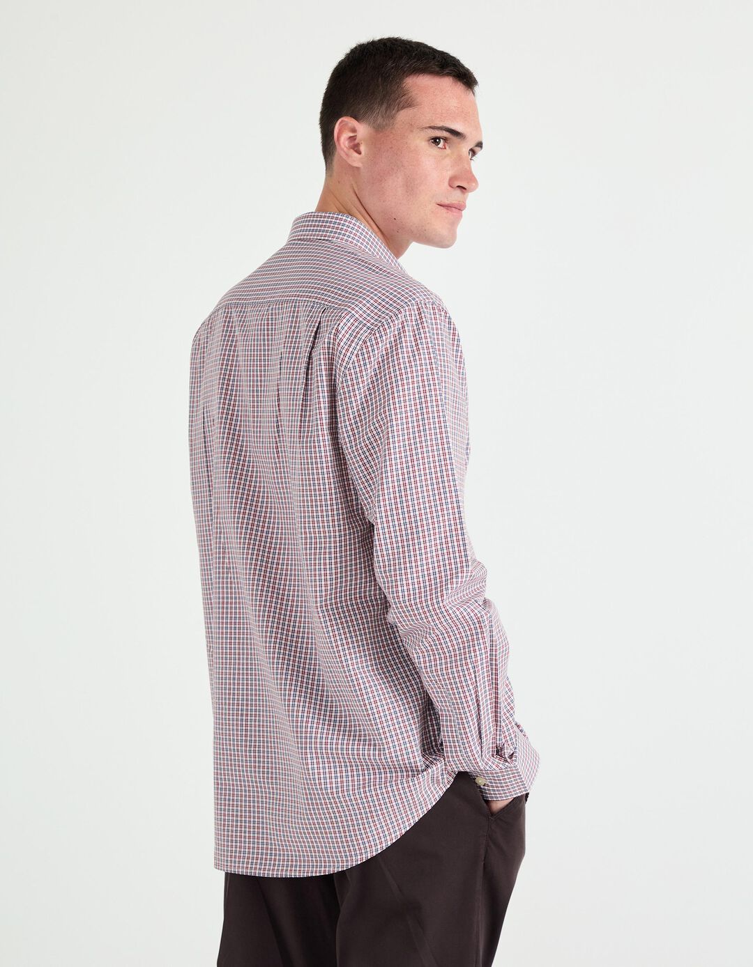Camisa de Xadrez, Homem, Vermelho Escuro 