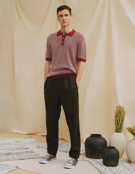 Comprar Online Cal&ccedil;as de Linho, Homem, Verde Escuro