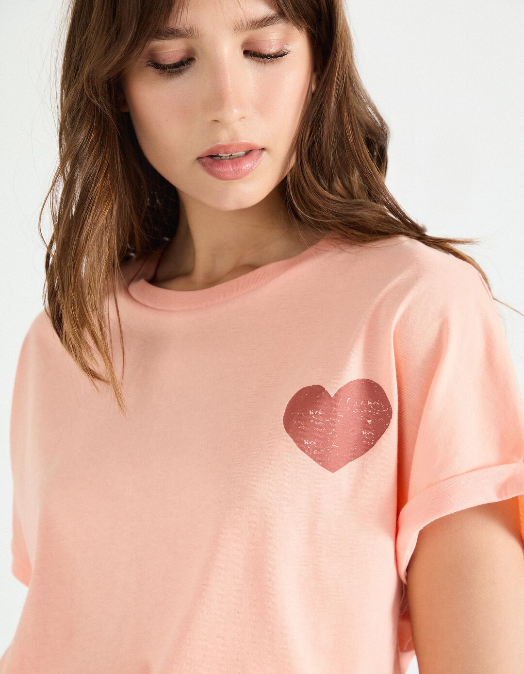 T-shirt Print, Mulher, Laranja