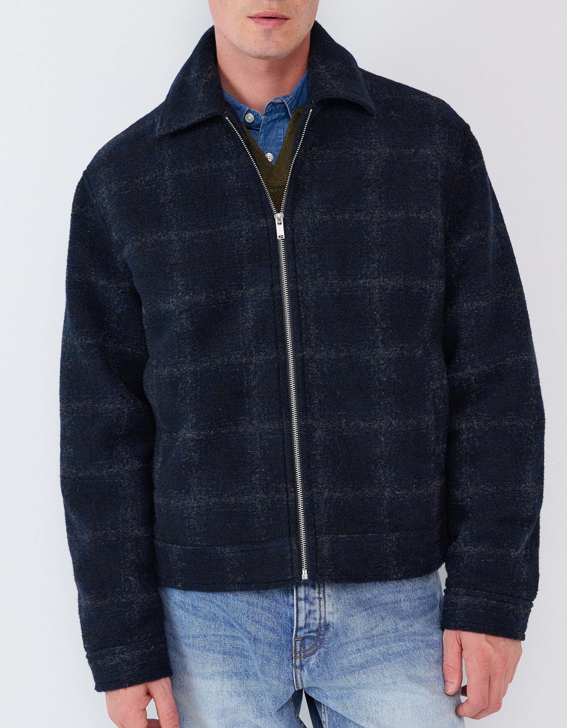 Comprar Online Casaco De Xadrez, Homem, Azul Escuro