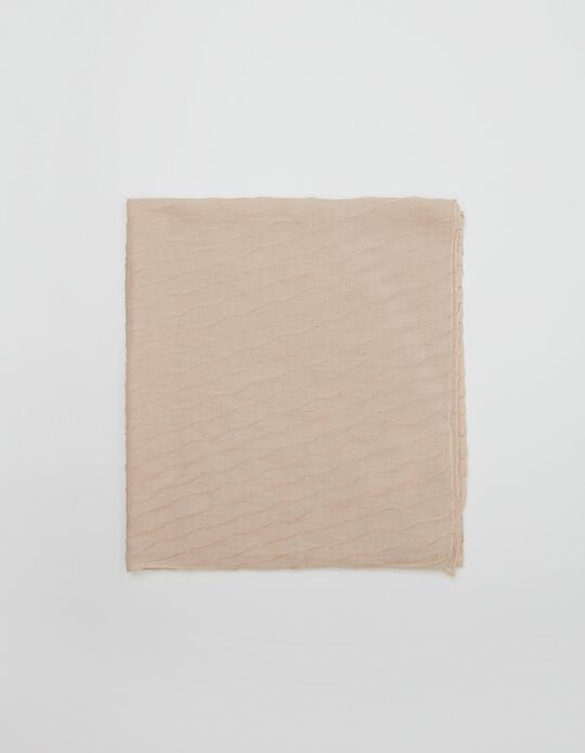 Pleated Scarf, Beige