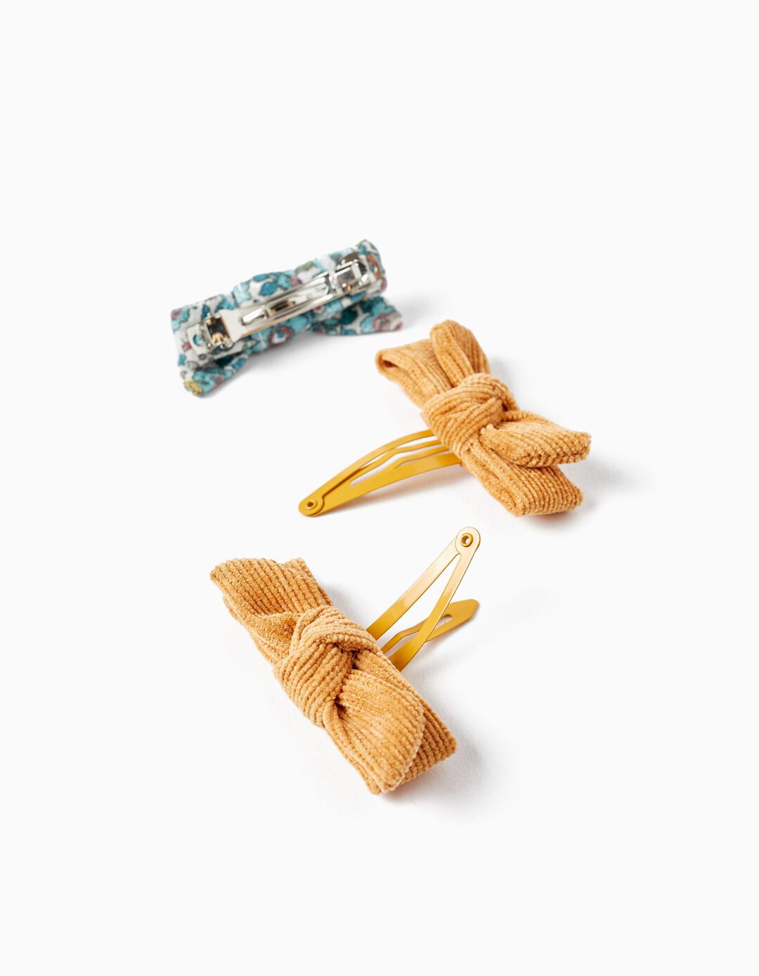 Pack of 3 Hair Clips for Baby Girls, Yellow/Multicolor