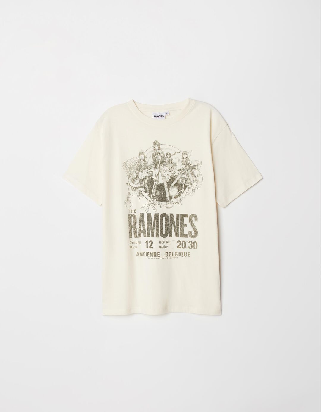 T-shirt 'Ramones', Homem, Bege Claro