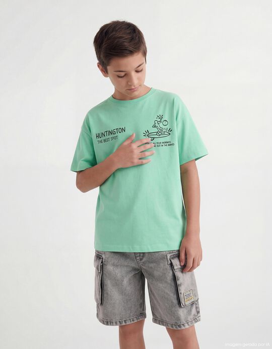 Comprar Online T-shirt Estampada, Menino, Verde Claro