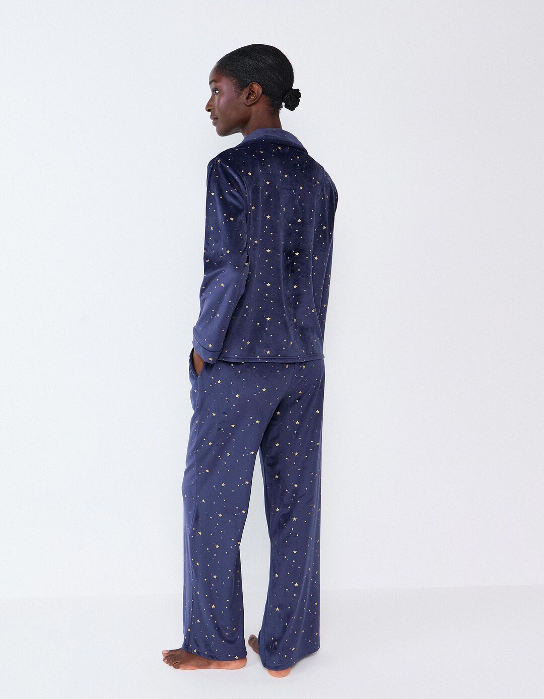 Pijama De Veludo, Mulher, Azul Escuro