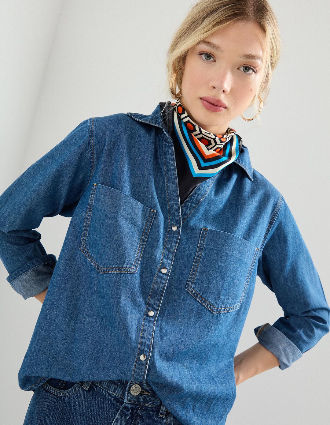 Camisa de Ganga, Mulher, Azul