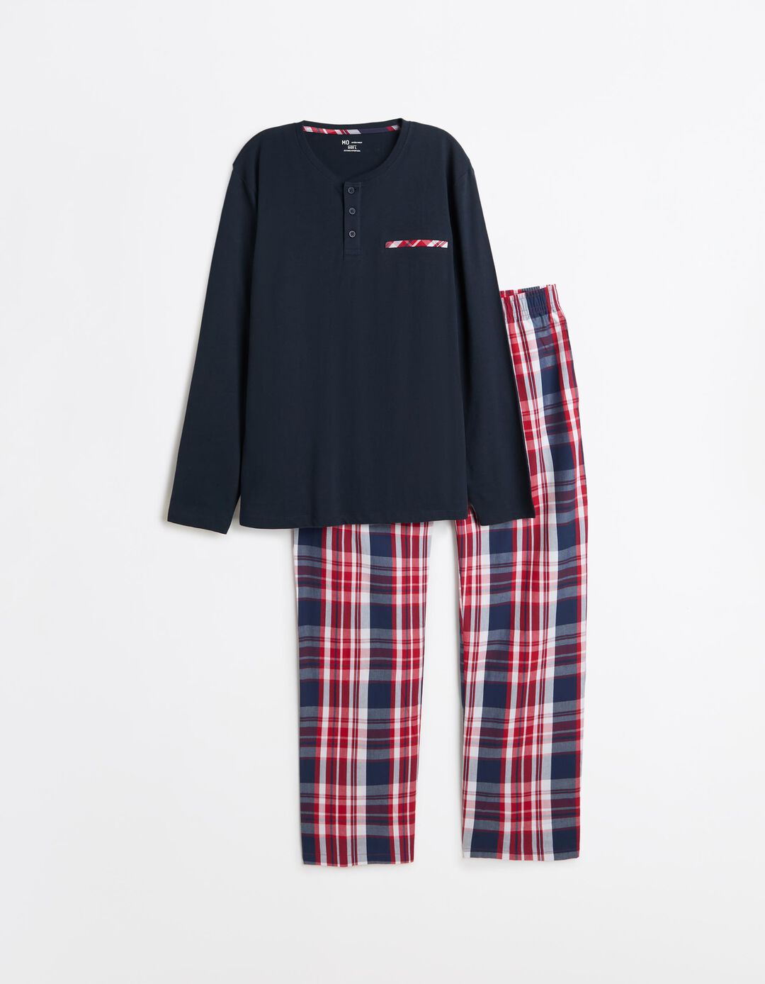 Pijama Xadrez, Homem, Azul Escuro