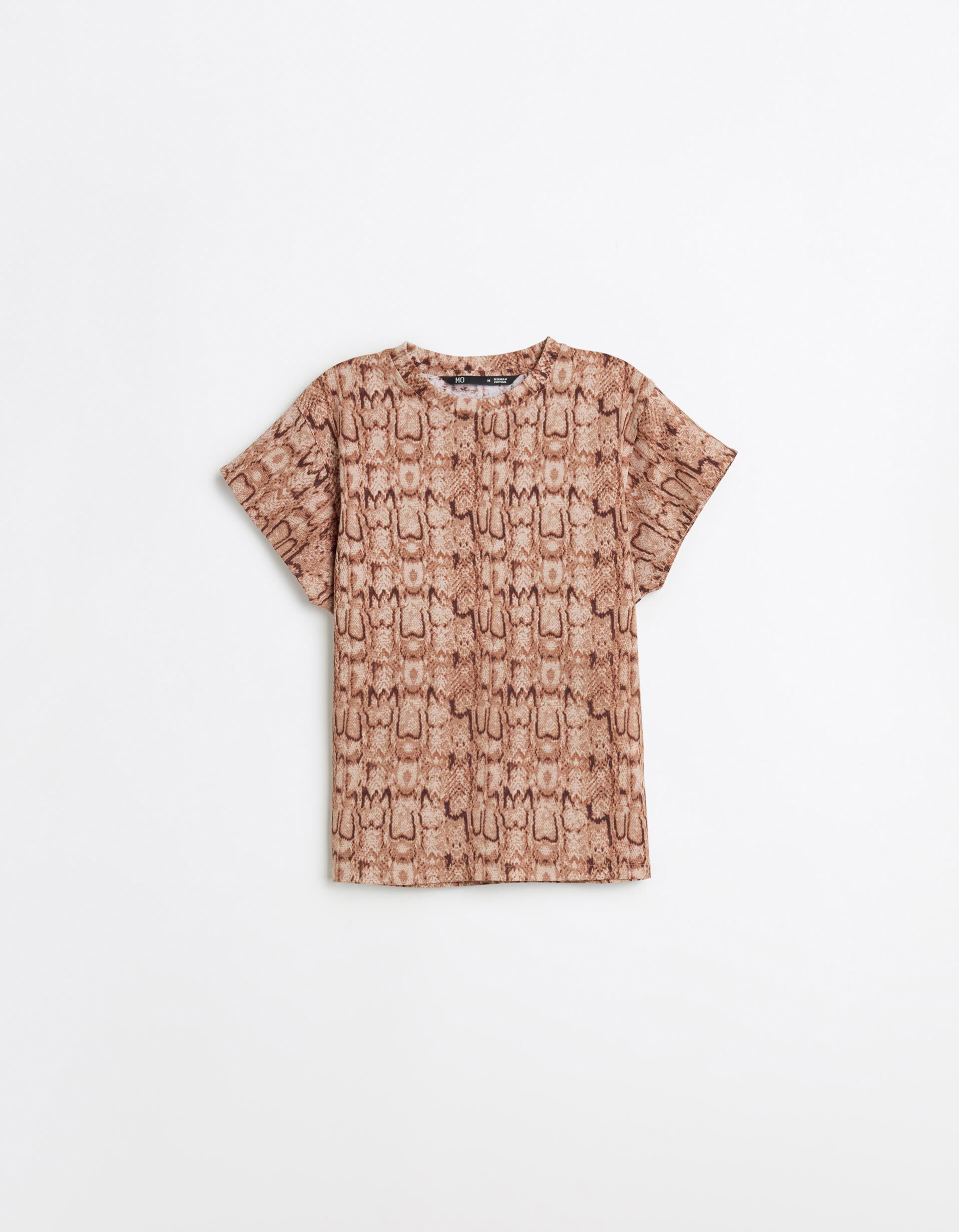 Comprar Online T-shirt Animal Print, Mulher, Bege