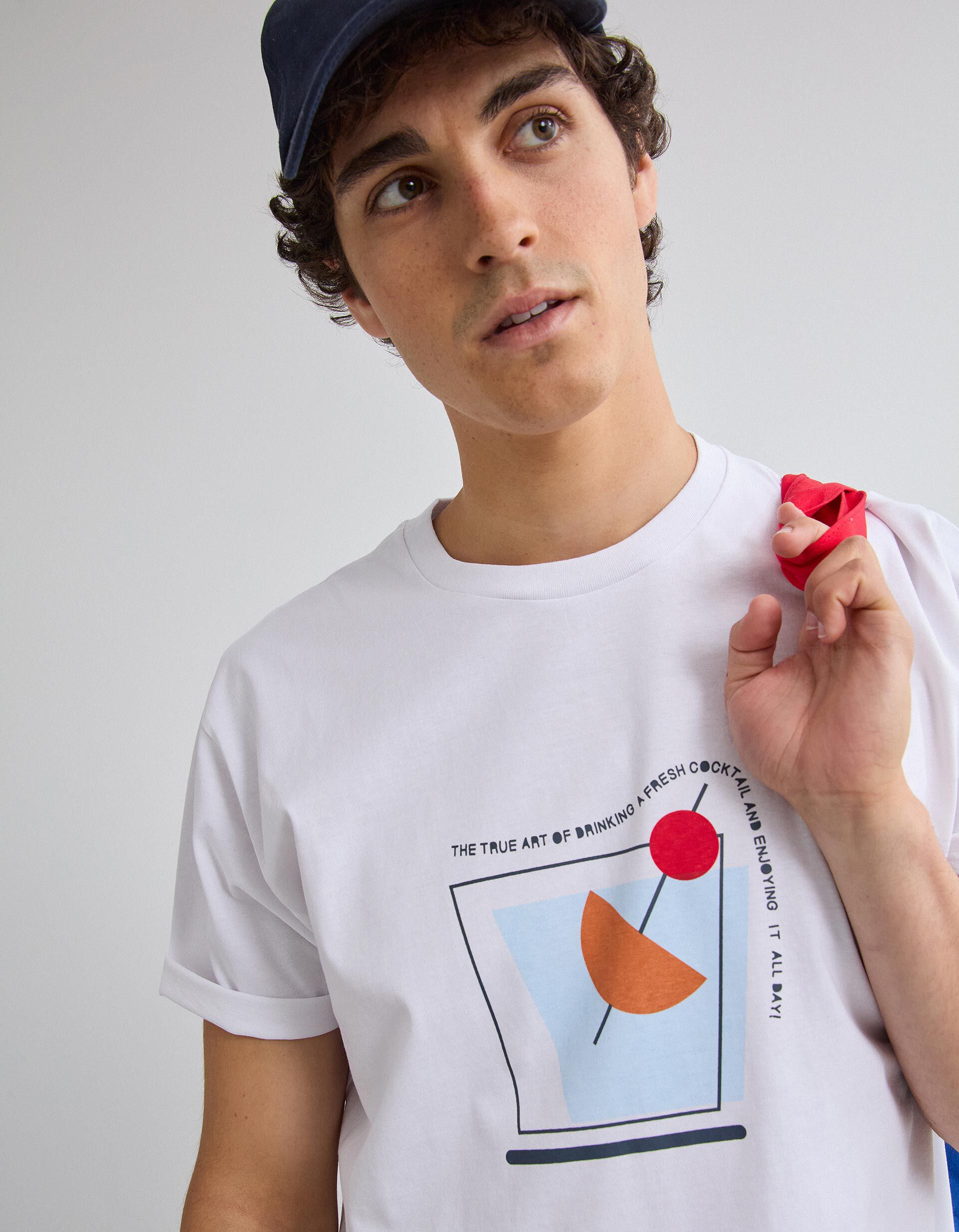 Comprar Online T-shirt Jersey Estampada, Homem, Branco