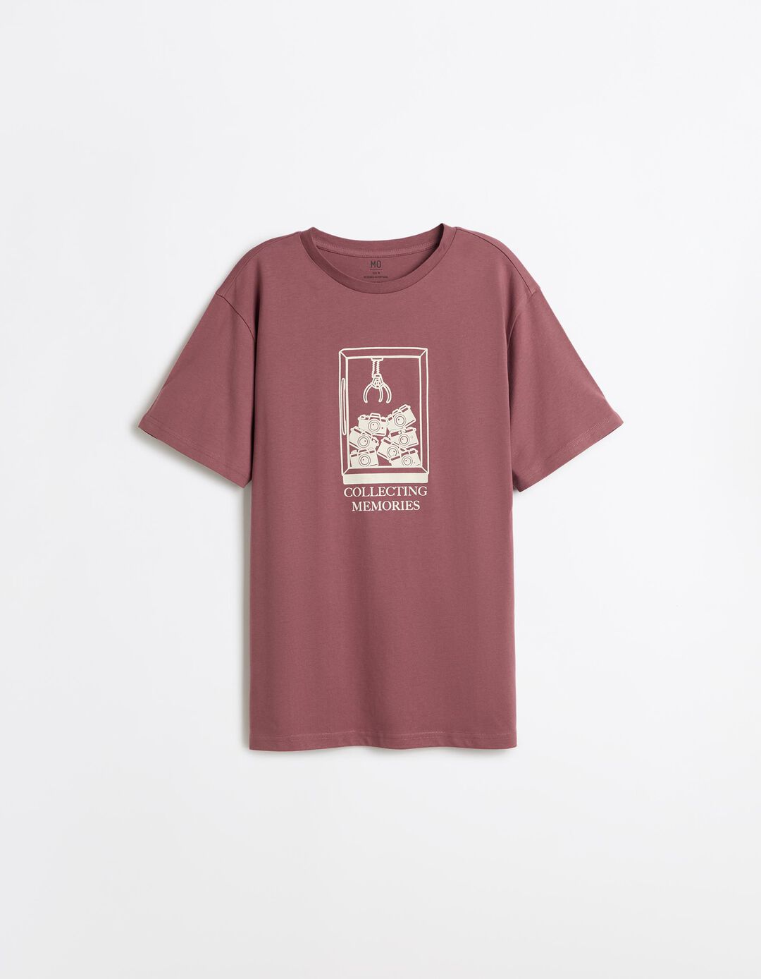 T-shirt Jersey Estampada, Homem, Rosa Escuro