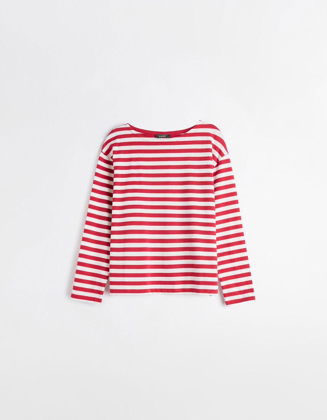 Camisola Riscas, Mulher, Vermelho Escuro