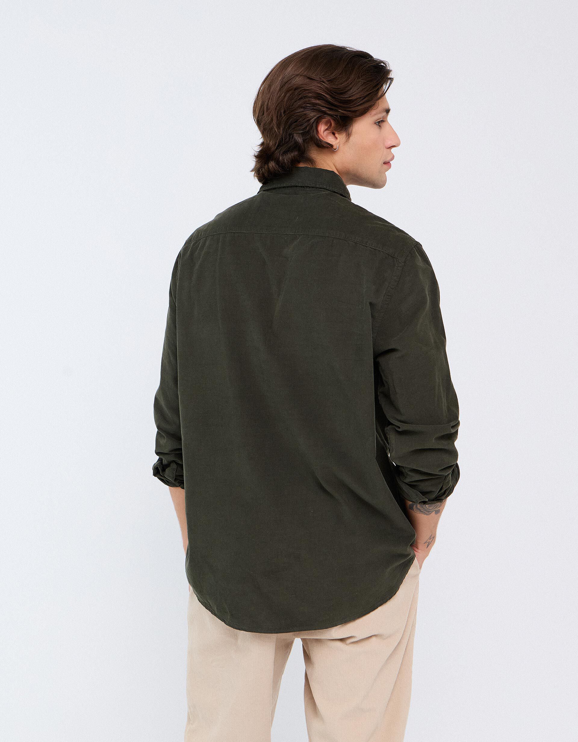 Comprar Online Camisa Em Bombazina, Homem, Verde Escuro