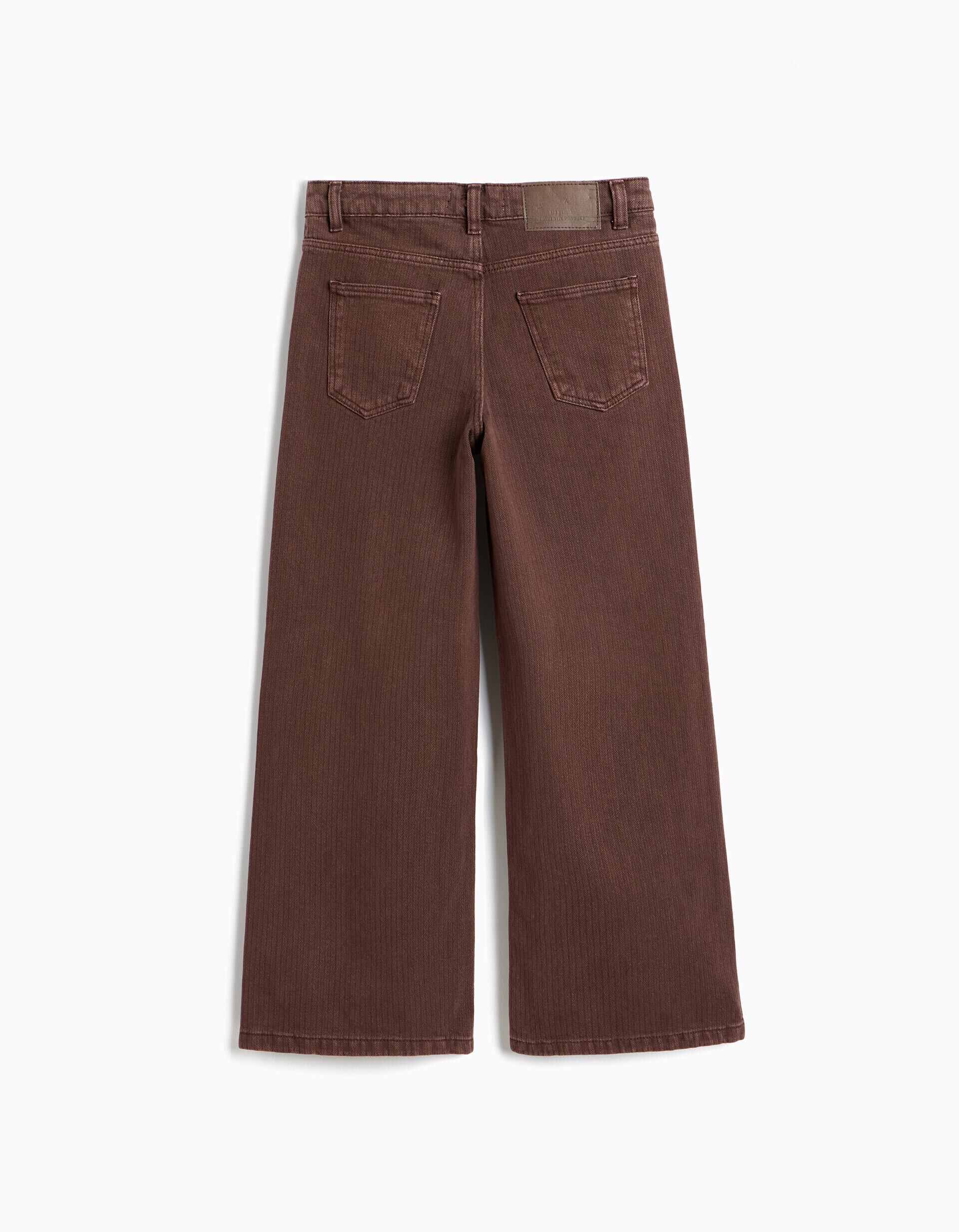 Comprar Online Cal&ccedil;as De Ganga Wide Leg Espiga, Menina, Castanho
