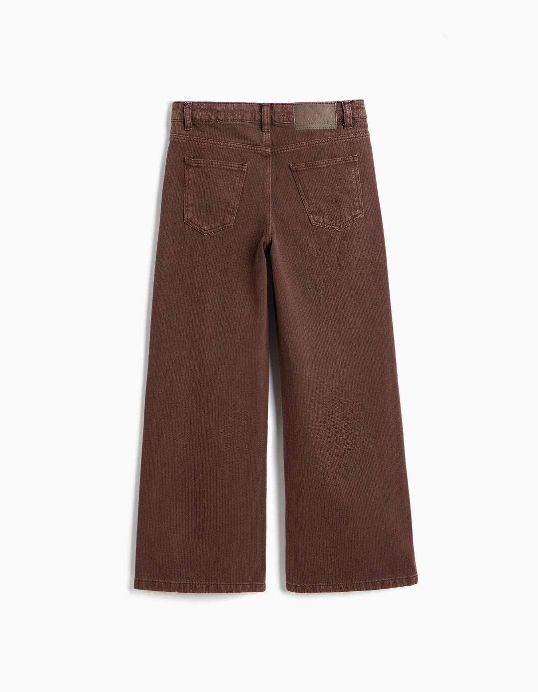 Cal&ccedil;as De Ganga Wide Leg Espiga, Menina, Castanho