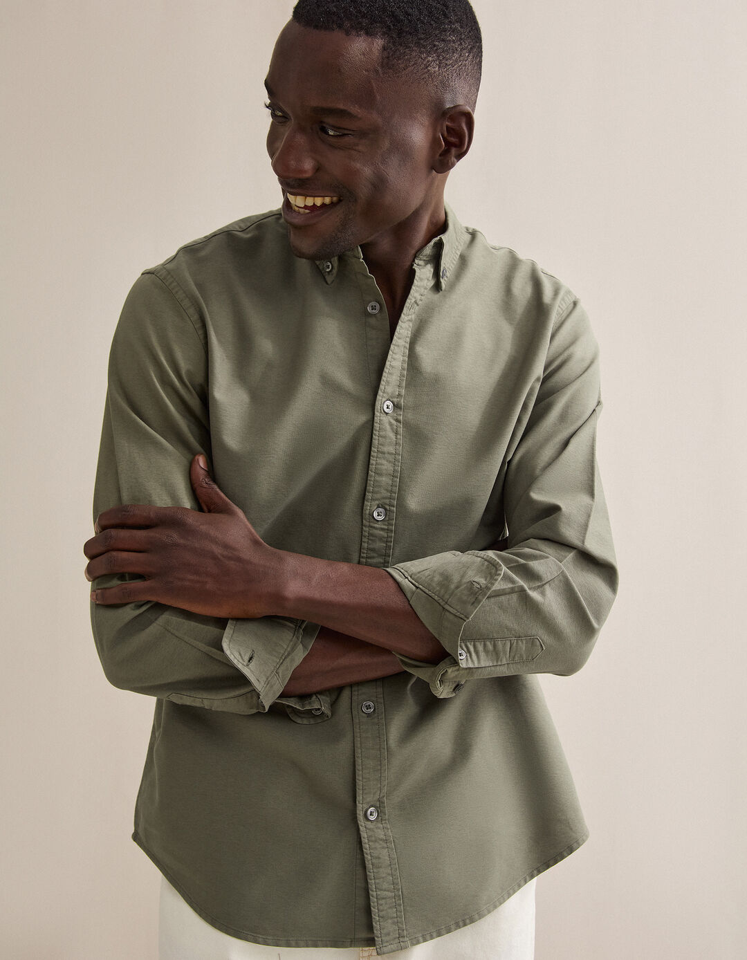 Camisa Oxford, Homem, Verde Escuro