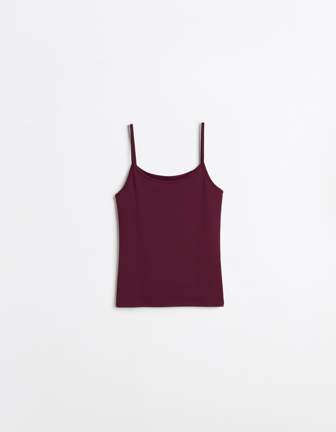 Top de Al&ccedil;as, Mulher, Vermelho Escuro