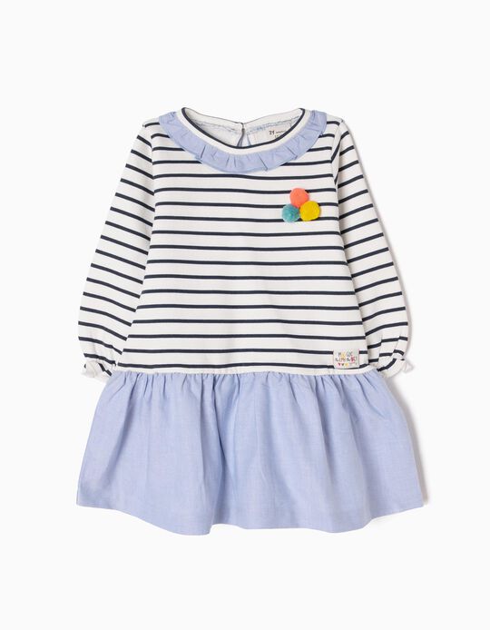 Combined Dress, Stripes & Pompons