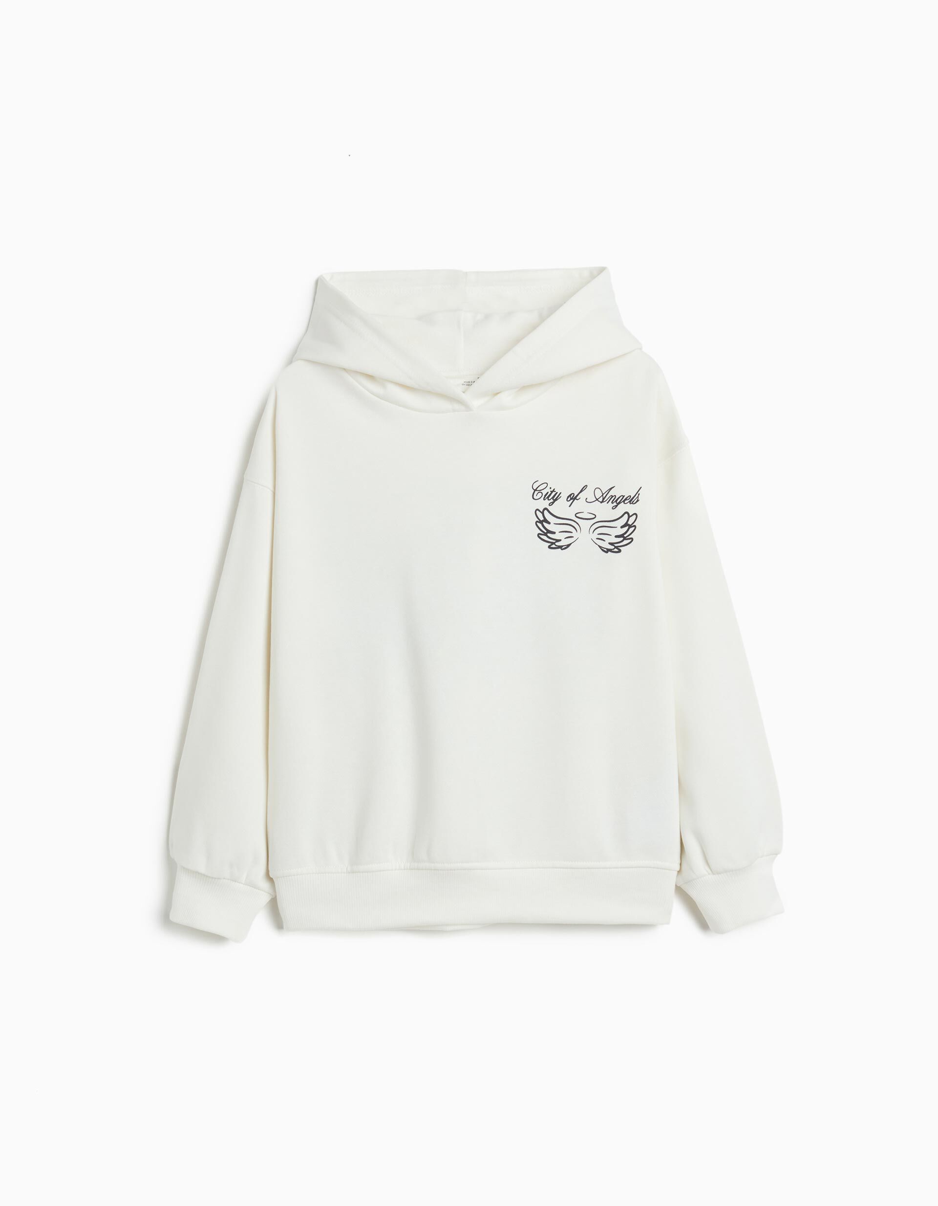 Comprar Online Sweatshirt de Felpa Capuz, Menina, Branco
