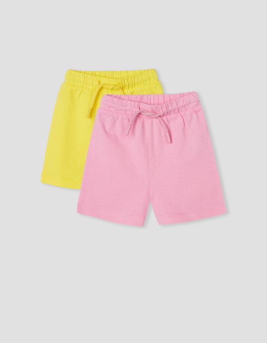2 Shorts, Baby Girls, Yellow