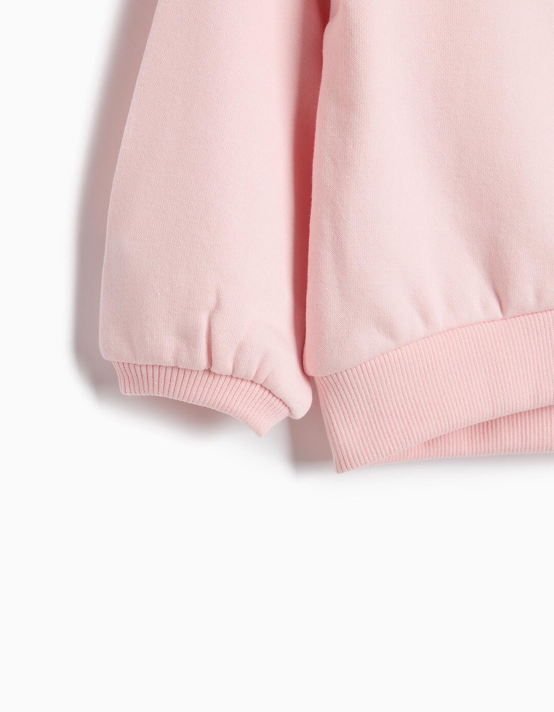 Sweatshirt De Felpa Estampada, Menina, Rosa Claro