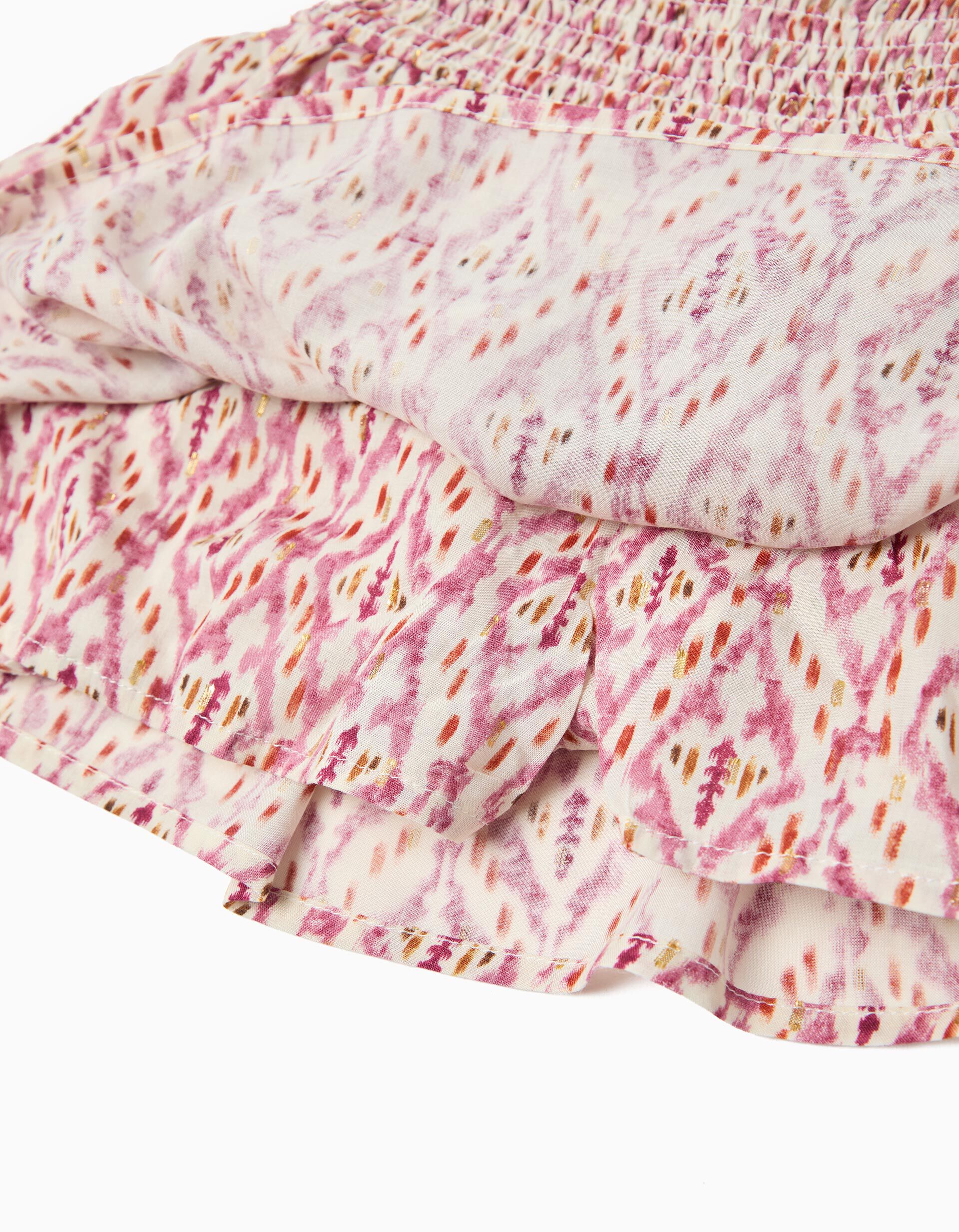 Comprar Online Saia com Folhos, Menina, Rosa Escuro