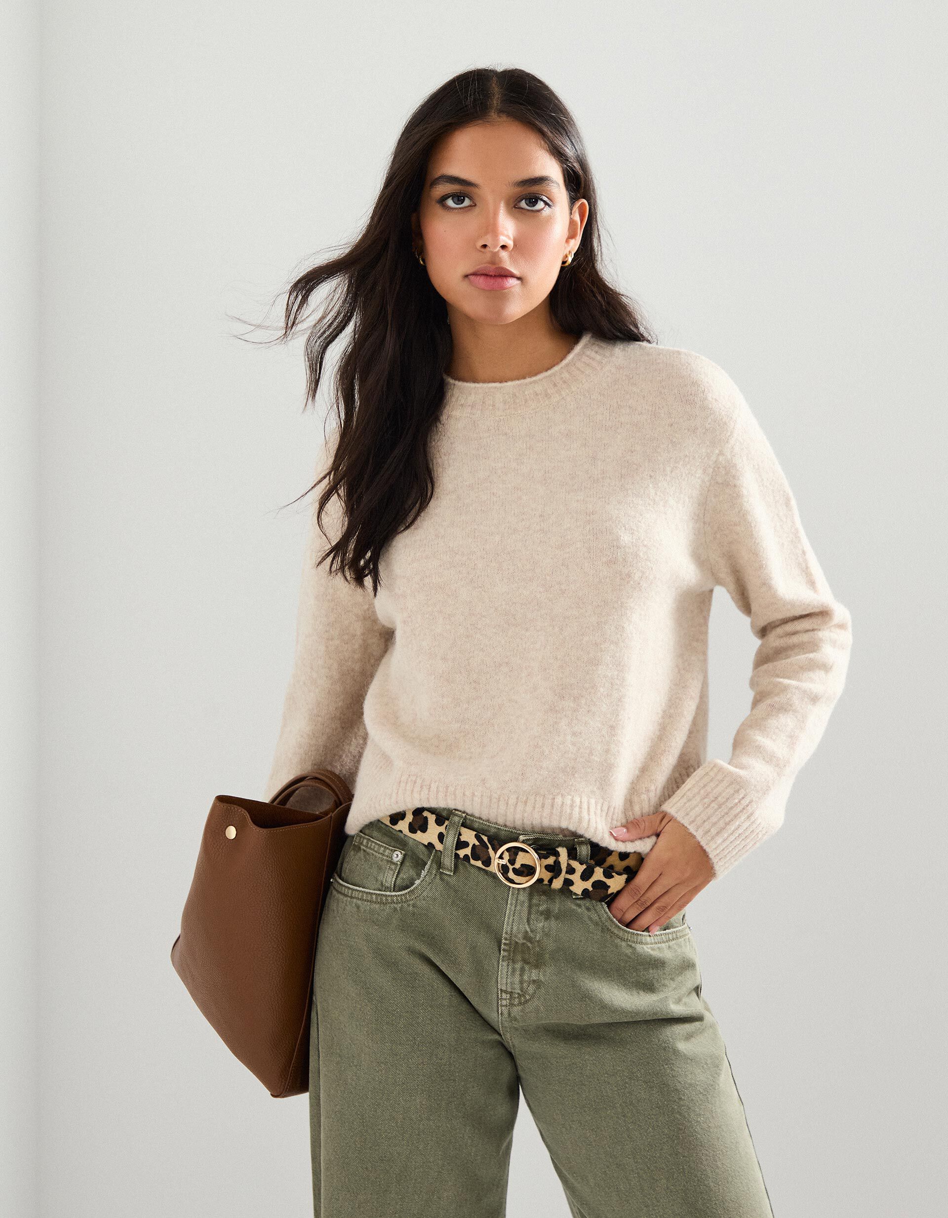 Comprar Online Camisola de Malha, Mulher, Bege